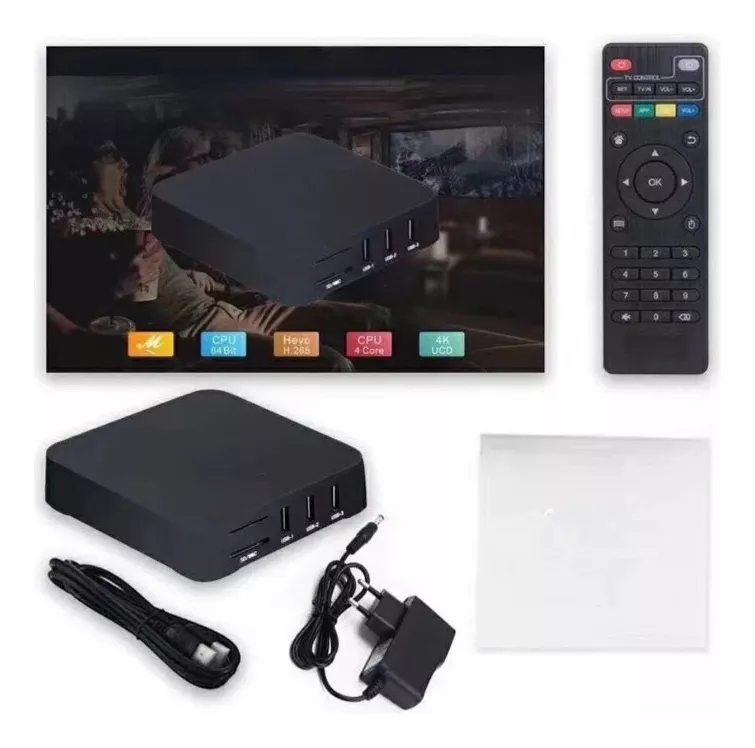 Sala de estar com TV 4K e streaming